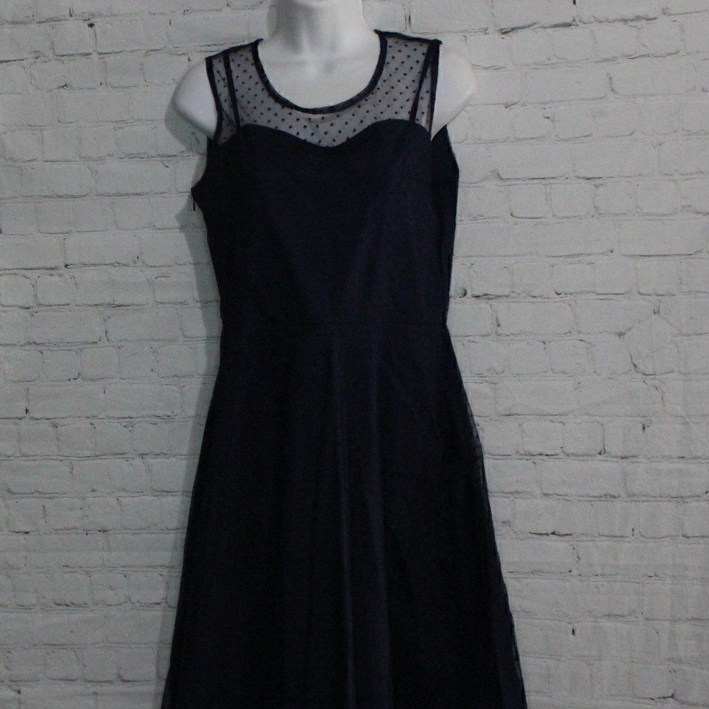Women's Sleeveless Polkadot Mesh Dress Small‎